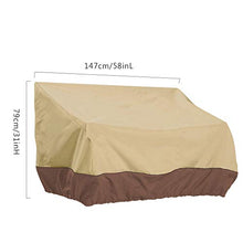 rongweiwang Copertura Panca Heavy Duty Patio Esterna Impermeabile Sofa Cover Esterna Impermeabile Couch Coperchio Coperchio Prato mobili - Beige + Coffee