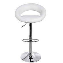 La sedia spagnola Pack di sgabelli con sedile rotondo, finta pelle, Bianco, 40 x 55 x 83 cm, 2 pezzi