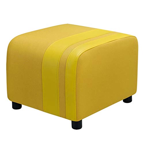 Jiangang-Ottomane Mobili per la casa e Giardino Sgabello Imbottito per ottomana Sgabello con Pedale Cambia Scarpe Sgabello Poggiapiedi con Cuscino Morbido per Soggiorno 45x50x40cm (Color : Yellow)