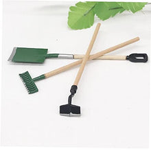 3pcs in miniatura giardino a prato Strumenti 1/12 Dollhouse accessori di lavoro con la pala rastrello forcella per Doll House o Giardino Scenario modello, attrezzi per il giardinaggio