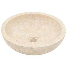 Festnight Lavandino da Bagno Appogio in Pietra Marmo Nero/Crema 40x12 cm,Lavabo da Bango Aggoggio in Pietra,Lavandino Rotondo,Lavano Rotondo,Lavandino Appoggio,Lavabo Appoggio
