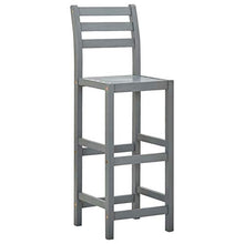 Tidyard Set 4 pz Sedie da Bar Alte in Legno Massello Acacia Grigio con Schienale 42x36,5x110 cm,Sedie da Cucina Alte con Schienale in Legno Massello,Sedie Alte,Sbagelli da Bar Alti in Legno Massello