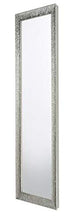 MO.WA Specchio Parete Lungo Legno Argento cm. 46x142 Cornice Legno da Appendere in Verticale e Orizzontale Made in Italy.