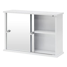 EUGAD Mobiletto Pensile da Bagno con Specchio Armadietto Bianco Lucido da Lavabo con Due Porte 55x14x36cm 0021WY