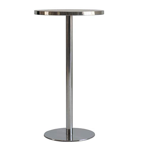 Jcnfa-Tavoli Tavolo da Bar Moderno in Acciaio Inox, Tavolo da Bar Rotondo in Metallo, tavolino da Giardino all'aperto (Color : Stainless Steel, Size : 23.62 * 42.91in)