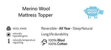 100% in Lana Merinos Mattress Topper Super King coprimaterasso 180 x 200 cm,