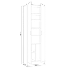 Fores Diseño s.l. Kawai S01 Armadio Multiuso, 58,5X37X180 H cm, Rovere Spazzolato, Melamina, melammina