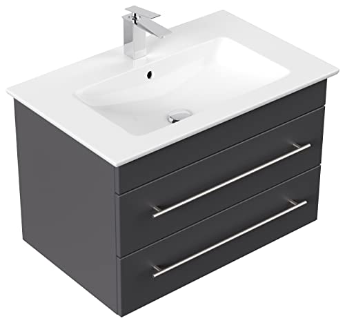 Mobile bagno con lavabo Villeroy & Boch Venticello 80cm antracite satinato