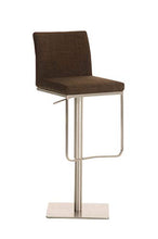 CLP Sgabello Bar Panama In Tessuto I Sgabello Alto Girevole E Regolabile 58-82 CM, Colore:marrone, Colore del telaio:acciaio inossidabile