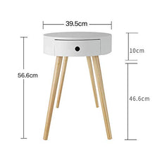 AYHa Round Side, Cassetto, Design scandinavo, Caffè o comodino, Hx Oslash ;: 56.6 * 39.5Cm, Legno, Bianco