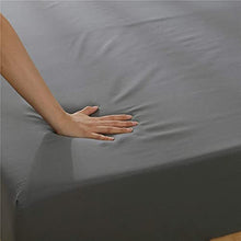 Aisbo Lenzuola Coprimaterasso Matrimoniale con Angoli Tinta Unita Estate 160x200x30cm Grigio Scuro
