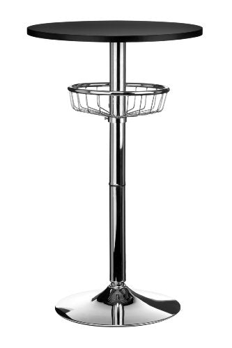 Premiere Housewares 2402718 Tavolo da Bar con Base Cromo, Nero