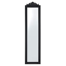 [en.casa] Specchio da Appoggio/Terra/Pavimento a Figura Intera Forma Rettangolare con Inclinazione Regolabile 160 x 40 cm Cornice in Eucalipto Stile Barocco - Nero