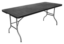 Tavolo da giardino pieghevole Woody per catering, in acciaio, 181 x 75,5 cm, colore: nero