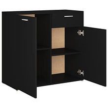 vidaXL Credenza Nero 80x36x75 cm Truciolare