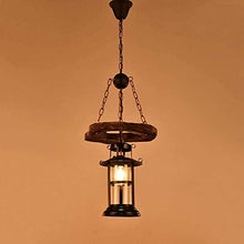 N/Z Home Equipment Style Iron Craft E27/e26 Small Country Style Creative Boat Wood Lantern 60w Bar Easy to Tall