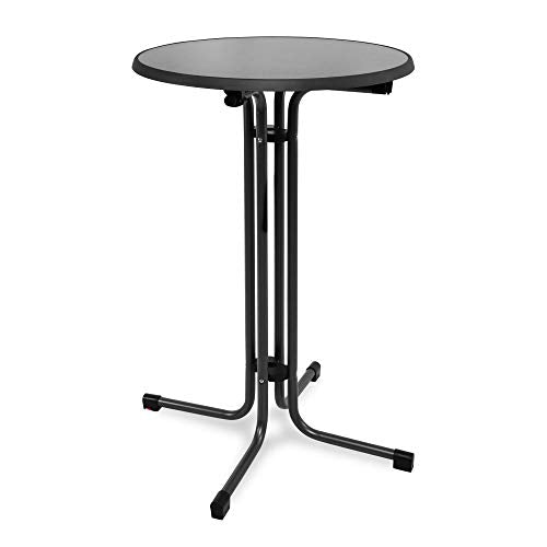 Beautissu Sylt Gastro Tavolo Alto Pieghevole Ø 70 cm Tavolo Bar Esterno Nero - Tavolino da Bar o da Cucina Rotondo per bistrot e Pub - Tavolo da Giardino - Resistente al Calore e ai Graffi