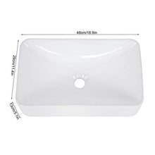 Bacino da bagno, per Home Hotel Villa Restaurant, 18,9 pollici * 11,4 pollici, lavabo in ceramica bianca di alta qualità per guardaroba, lavabo da appoggio