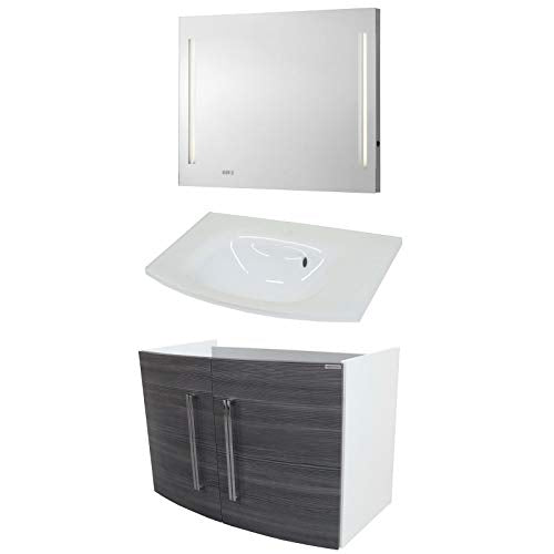 Set di mobili da bagno FACKELMANN Lugano Mobiletto da Bagno/lavabo/specchio