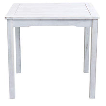 MilaniHome Tavolo Quadrato Fisso in Legno di Acacia 80 X 80 Bianco per Esterno Giardino Portico Ristorante Bar Hotel Albergo Agriturismo