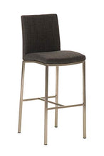 CLP Sgabello Alto Bar Freeport in Stoffa I Sgabello Design Bancone Imbottito 4 Gambe in Acciaio Inox Alt.76CM, Colore:Grigio Scuro