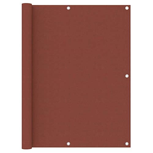 vidaXL Paravento da Balcone Terracotta 120x400 cm Tessuto Oxford