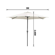 BMOT Ombrellone, Ø300cm Ombrellone da Giardino, Ombrellone UV UPF 40+, Ombrellone da Spiaggia Impermeabile, per Giardino, Balcone, Terrazza - Bianco Crema