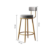 Set di 2 sgabelli da bar rotondi in tessuto velluto gambe in metallo sgabelli per casa pub cucina contatore (nero+grigio)