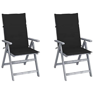 vidaXL Sedie da Giardino Reclinabili 2 pz con Cuscini Massello Acacia