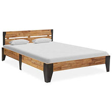 Tidyard Struttura Letto Singolo Rustico in Legno Massello di Acacia 90/120x200 cm,Giroletto Telaio Letto Singolo in Legno Massello,Letto 1 Piazza e Mezza 120x200 cm