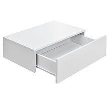 2 x Mensola da parete con cassetto - Bianco opaco/effetto legno - 46x30x15cm