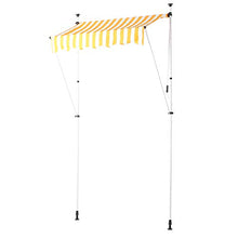 Tendalino Parasole Retrattile,Tenda Laterale per Terrazzo Impermeabile con Altezza regolabile Protezione Raggi UV Vela TendaTende a Scorrimento 2.5x1.2M Adatto per Giardini,Balconi(giallo+bianco)
