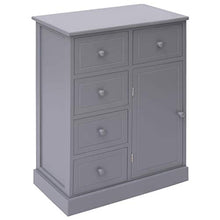 FAMIROSA Credenza con 10 Cassetti Grigia 113x30x79 cm in Legno