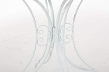 CLP Tavolino in Ferro Giardino Hari I Tavolino Tondo Outdoor Stile Rustico I Tavolino Salotto Design, Colore:Bianco
