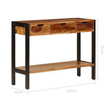 vidaXL Credenza con 3 Cassetti Tavolo Cassettiera Dispensa Vetrina Arredo Soggiorno Armadio Arredamento Legno Massello di Sheesham