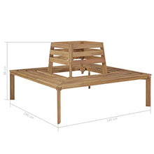 Festnight Panca da Giardino Quadrata con 8 Posti in Legno Massello di Acacia,Panca da Esterno Quadrata con 8 Posti in Legno Massello di Acacia 140x140x86cm