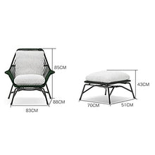 Aimir Set di Mobili da Giardino per Esterni, Divano in Rattan in Stile Nordico Combinazione Moderna Mobili per Il Tempo Libero Balcone Giardino Poltrona Singola con Poggiapiedi,Grigio