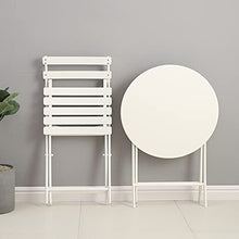 LHY Sedie da Tavolo Pieghevoli per Balcone, Patio, Balcone, Set bistrot 3 Pezzi, 2 sedie e 1 Tavolo, Acciaio Premium, Facile da Piegare, Cortile, Giardino (Bianco)