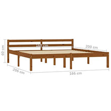 BIGTO - Struttura per letto in legno di pino massello, per camera da letto, colore: Marrone miele, 160 x 200 cm