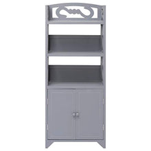 Tidyard Armadietto Bagno con 3 Scomparti e 2 Ante, Mobile da Bagno, Armadio per Bagno Moderno, Ingresso, Cucina e Soggiorno, 46x24x116 cm Grigio