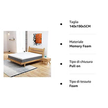 Materasso in Memory Foam 140x190 CM Alto 5 cm | Ortopedico Medio Rigido | Sistema di Alleviamento dei Punti di Pressione | Anallergico, Antibatterico e Antiacaro | Traspirante
