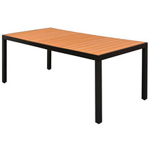 SKM Set da Pranzo da Giardino 7 pz in Rattan PVC Nero e Marrone (51.8kg)