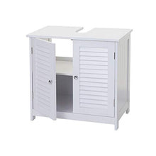 Mendler Set arredi bagno HWC-F75 MDF bianco 2x mobili alti specchio mobile sotto lavabo