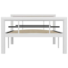 mewmewcat Giroletto con Struttura in Metallo Bianco e Nero, giroletto in Metallo per cameretta Stile Moderno Pratico per Famiglie 212 x 97,5 x 65,5 cm