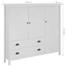 FAMIROSA Armadio a 3 Ante Hill Range Bianco 142x45x137 cm Legno di Pino Bianco