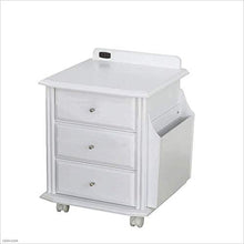 ChengLao - Comodino Comodino Comodino in Legno massello Bianco Armadietti a rotelle universali con cassetto Armadietto di Sicurezza