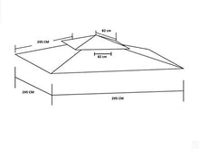 Top Telo Copertura per Gazebo Ricambio 3x3mt con Airvent aggancio spigoli Solo Telo