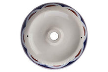 Cerames Imelda - Lavabi da appoggio rotondi messicani | Lavabo Talavera in ceramica 40 cm dal Messico | Motivi decorativi colorati