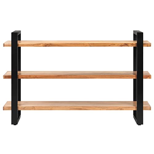 vidaXL Credenza con 3 Ripiani 120x40x75 cm in Legno Massello di Acacia