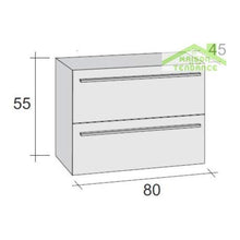 Insieme Mobile & lavabo Riho Bellizzi Set 06 in legno laccato satinato opaco 80 x 45 x H 60 cm